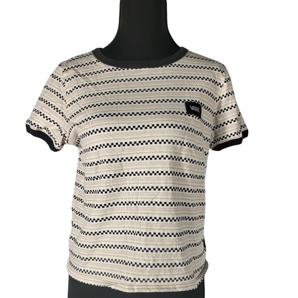 Vans Black and White Striped Crop Top Size M - Picture 2 of 7